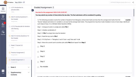 Graded Assignment 2 - IITM Online Degree - Pseudocode and Iteration ...