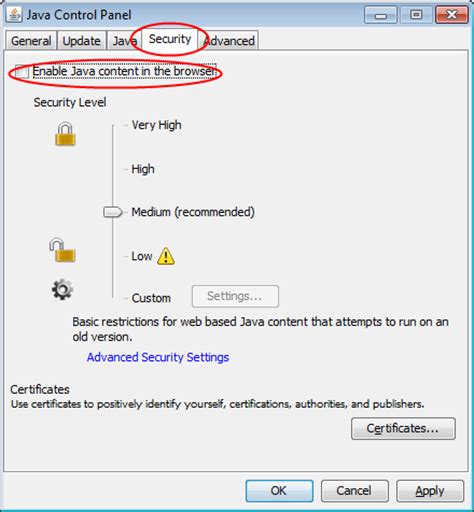 How to Disable Java 的图像结果