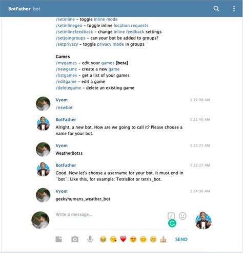 Weather Bot Telegram in Python 的图像结果