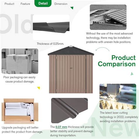 Buy U-MAX 6 x 4FT Outdoor Storage Shed, Lockable Bike Shed,Garden Shed ...