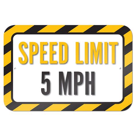 Speed Limit 5 MPH 9" x 6" Metal Sign - Walmart.com