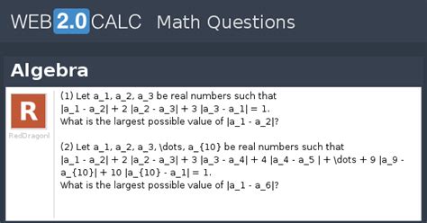 View question - Algebra