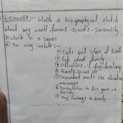 write a bio-graphical sketch about any world famous sports personality ...