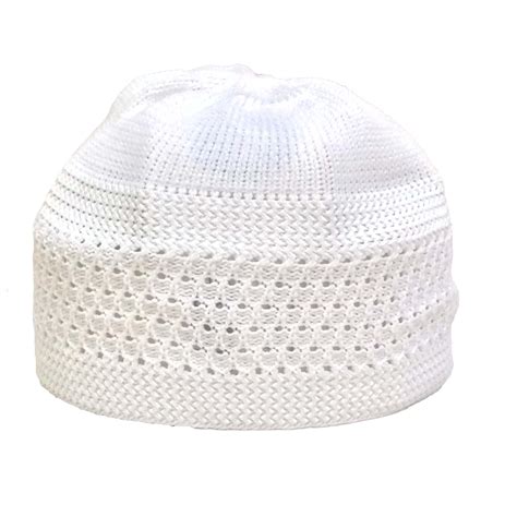 Buy Eid Koofi Kufi Cap Mens Muslim Designer White stretchable Prayer ...
