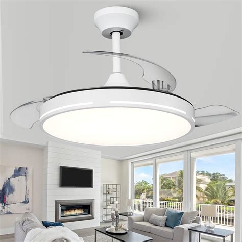 Morkefan 42 inch Retractable Ceiling Fan with Light and Remote, Full ...