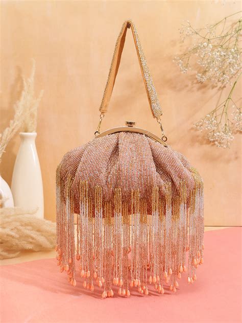 swisni peachy tassel batua clutch – Swisni
