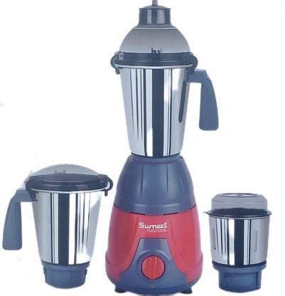 Sumeet Traditional BLAZE 550W ( Red and Gray) 3 Jar stainless steel ...