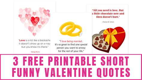 3 Free Printable Short Funny Valentine Quotes