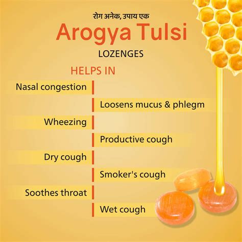 Buy AROGYA TULSI LOZENGES (HONEY LEMON FLAVOUR) 6 TAB | COUGH & SORE ...