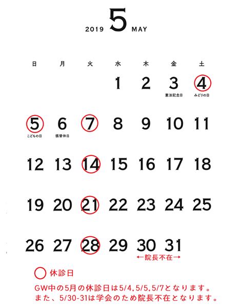 2019年の月齢カレンダー