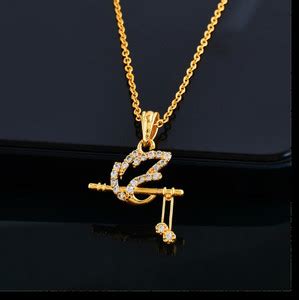 NAVYA ART radha krishna chain for girls Gold-plated Brass Pendant Set ...