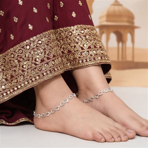 Silver Infinity Rainbow Payal Colorful Stone Anklet for Women – Khushbu ...
