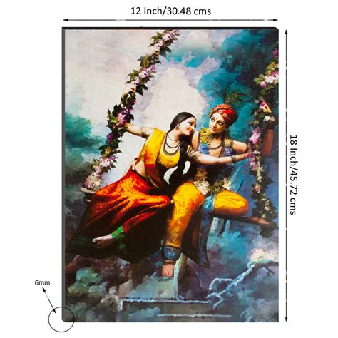 6MM MDF Radha Krishna on Swing Satin Matt Texture UV Art Painting ...