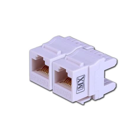 MX UTP Cat6A Keystone Jack 180 Degree (White) 8p8c Ethernet Cable ...