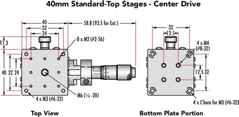 40mm, Side Drive, Standard Top, Metric Micrometer Stage