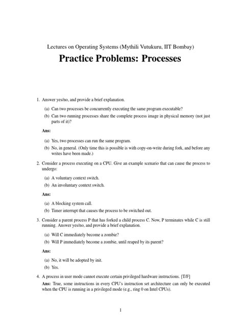 Process Management Operating System Questions and Answers 的图像结果