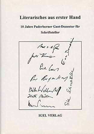 Amazon.in: Buy Literarisches aus erster Hand: 10 Jahre Paderborner Gast ...