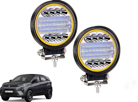AUTO PEARL 24LED Round 3Mode Yellow/White light High Beam Led for Nexon ...
