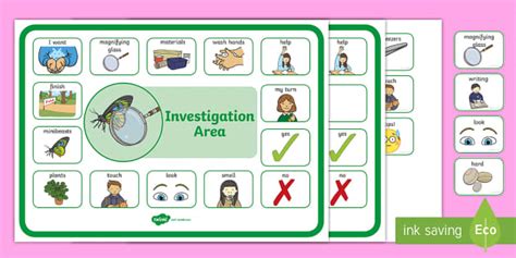 👉 EYFS Investigation Area Communication Mat - Twinkl