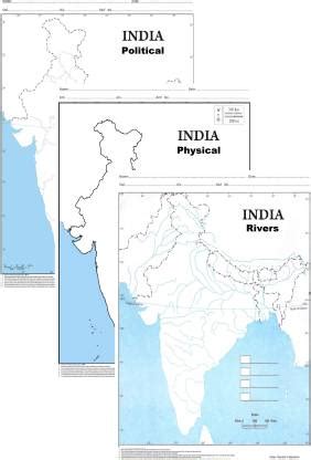 India Political, India Physical & India Rivers (Each 100 Nos) Outline ...