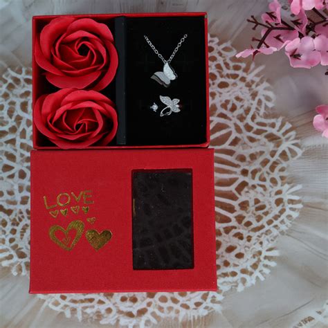 Love Silver Plated Butterfly Necklace, Ring Set – Beauty NX