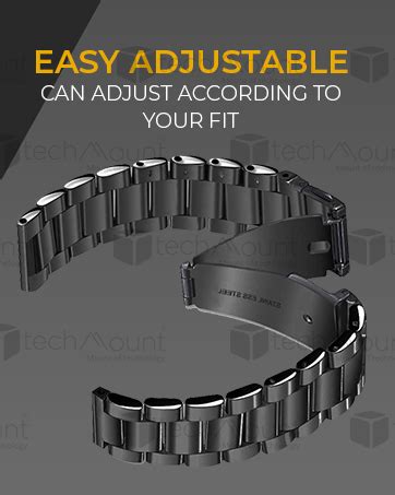 Techmount 20MM Stainless Steel Metal Chain Watch Strap Quick Release ...