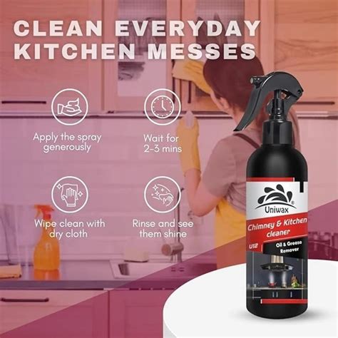 Uniwax Chimney and Kitchen Cleaner U12 remove tough grease, oil, and soot.