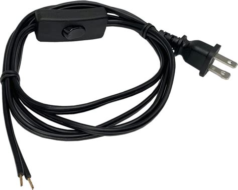 Amazon.com: Lamp Cord with Plug and Switch, 6 Feet Black Light Switch ...