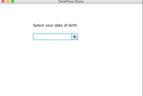 Date PICKER Java Tutorial 的图像结果