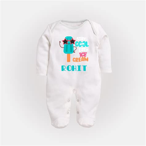 Stay Cool and Eat an Ice Cream Sleep Suit/Full Sleeve Body Suit | Cust ...