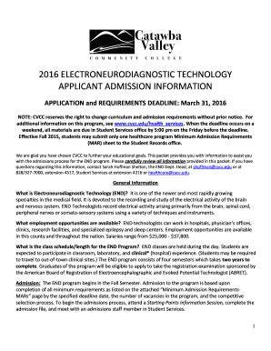 Fillable Online cvcc 2016 ELECTRONEURODIAGNOSTIC TECHNOLOGY APPLICANT ...