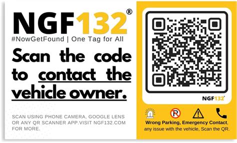(Pack of 2 Car Tags) NGF132 Contact Stickers for Car and Bike Owners ...