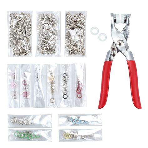 Rising Star Press Stud Kit, 100 Sets 9.5mm Snap Fasteners Kit Tool for ...