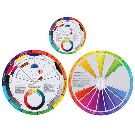 Buy Mixing Color Wheels for The Artist 3Pcs Color Wheel, Colour Guide ...
