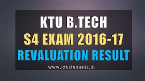Revaluation Result- B.Tech S2 Examination 2016-17 (S2 Result) | KTU ...