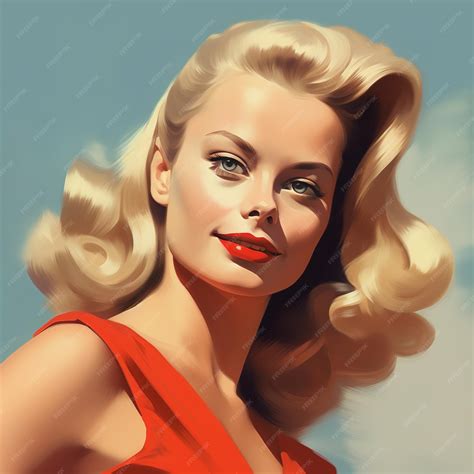 Premium AI Image | style retro pin up girl illustration