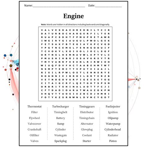 Engine Word Search Puzzle Worksheet Activity PDF – PrintableBazaar