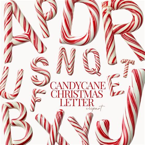 Candy Cane Alphabet, Cricut & Printable Candy Cane Alpha, Candy ...