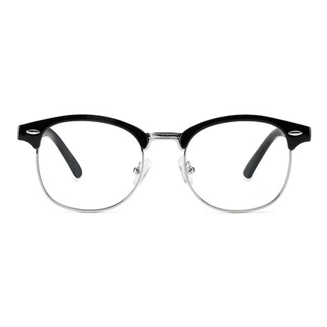Buy Cyxus Blue Light Blocking Glasses Men Retro Semi Rimless Clear Blue ...