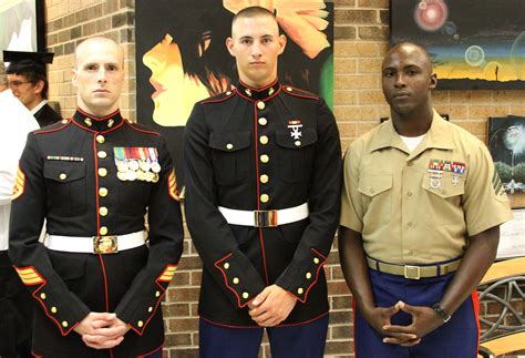 Marine Walks with his High School Graduation Class After Finishing ...