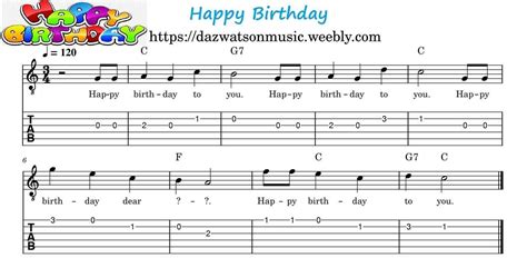 Happy birthday easy guitar tab - Artofit