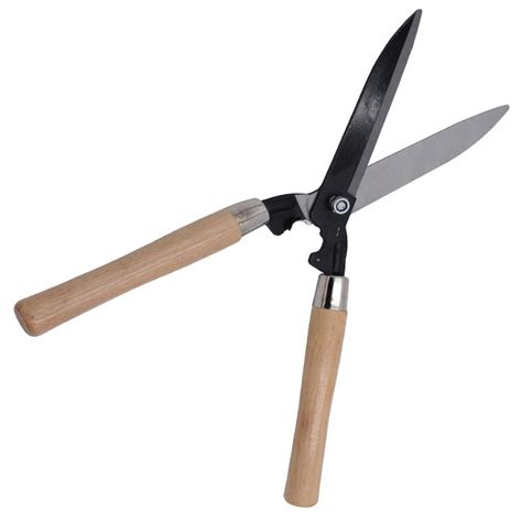 MLD Wooden Handle Grass Scissor katar Steel Blade Hedge Shear kaichi ...