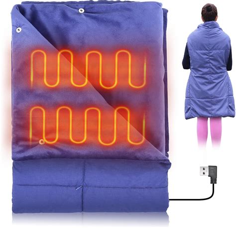 Amazon.com: FlyfreeU Portable USB Heated Blanket, 3 Heat Level USB ...