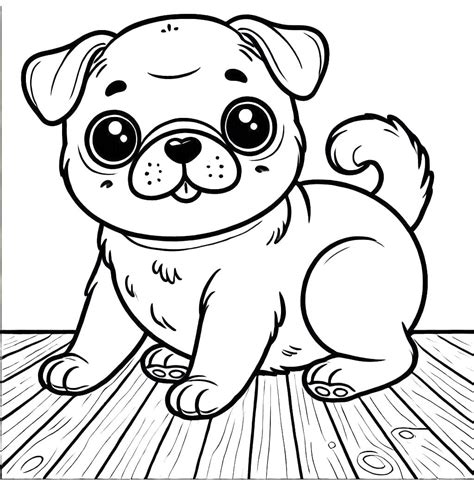 Pug Coloring Pages Dog Cute Puppy Pugs Sheets Print Printable Para ...