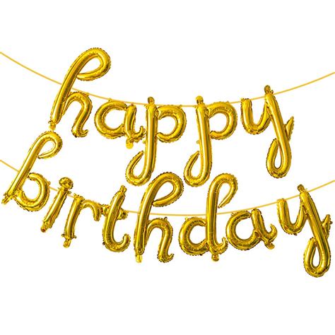 Buy Happy Birthday Balloons Banner | Script|Cursive Letter Balloon Sign ...
