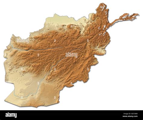 Relief map of Afghanistan - 3D-Rendering Stock Photo - Alamy
