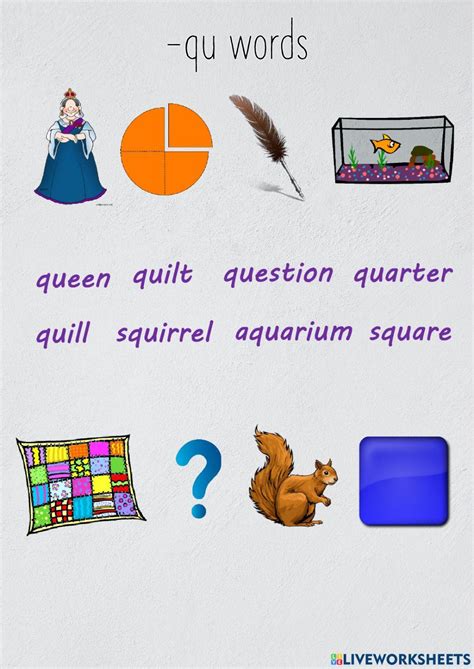 Qu words exercise | Live Worksheets