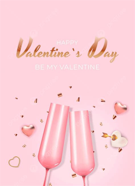 Realistic Valentines Gift Card Background For Ads And Media Vector ...