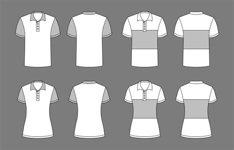 Outline White Polo Men And Women Template 23018535 Vector Art at Vecteezy