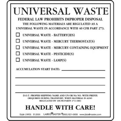 Image result for Universal Waste Label